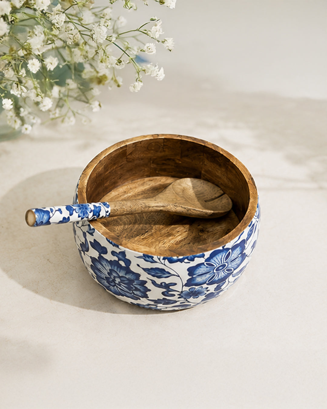 Indigo Bloom Salad Bowl