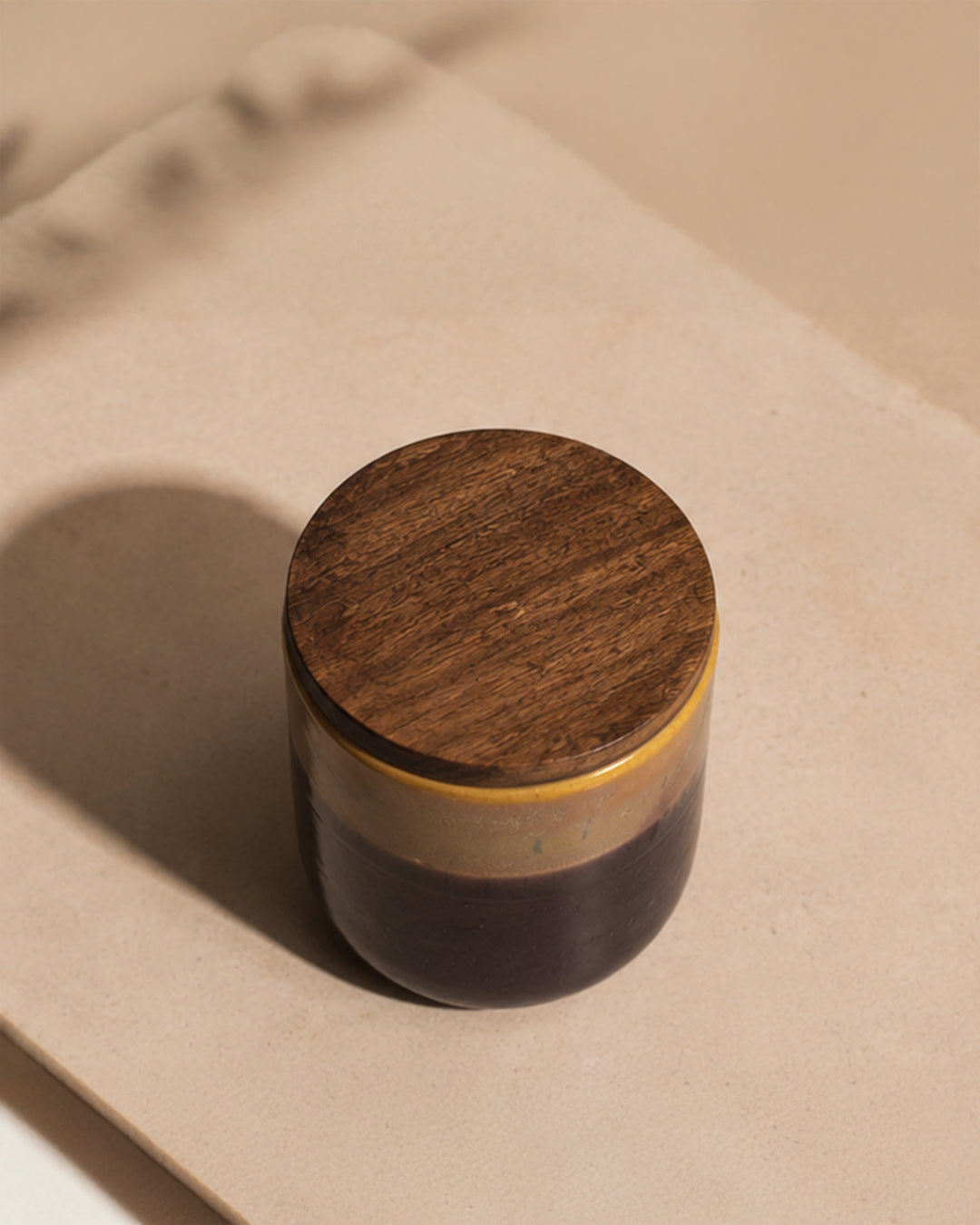 Aurora Glaze Jar with Wooden Lid Set