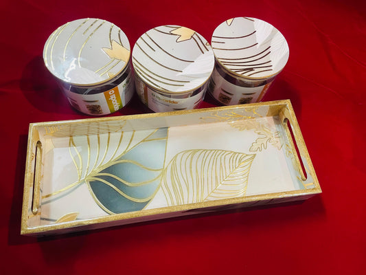 Leaf Gold 3-Piece Jar Set