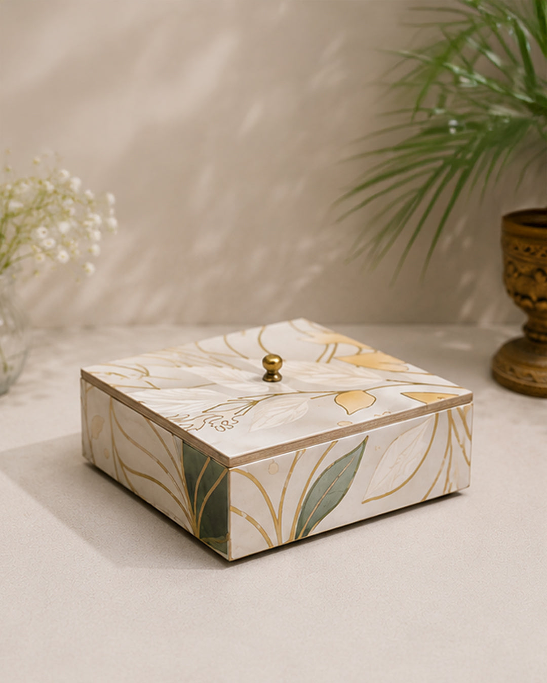 Golden Bloom Dry Fruit Box