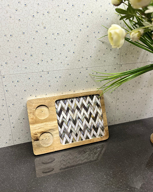 Dual Delight Wooden Platter