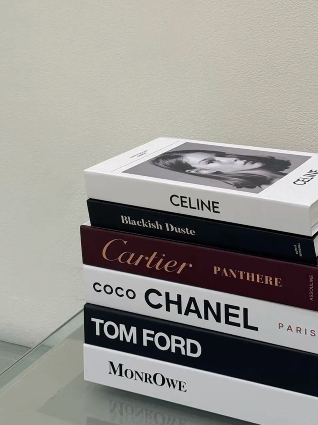 Decorative dummy designer books stack